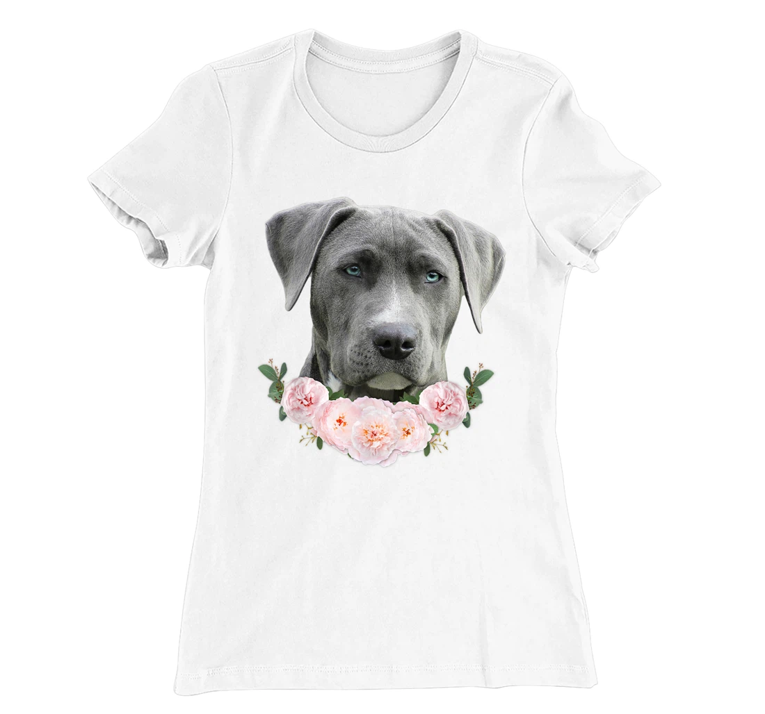 Womens Gray Pit Bull Blue Eye Dog Pitbull Mom Beautiful Pit Bull T-Shirt, Kid T-Shirt and Women T-Shirt