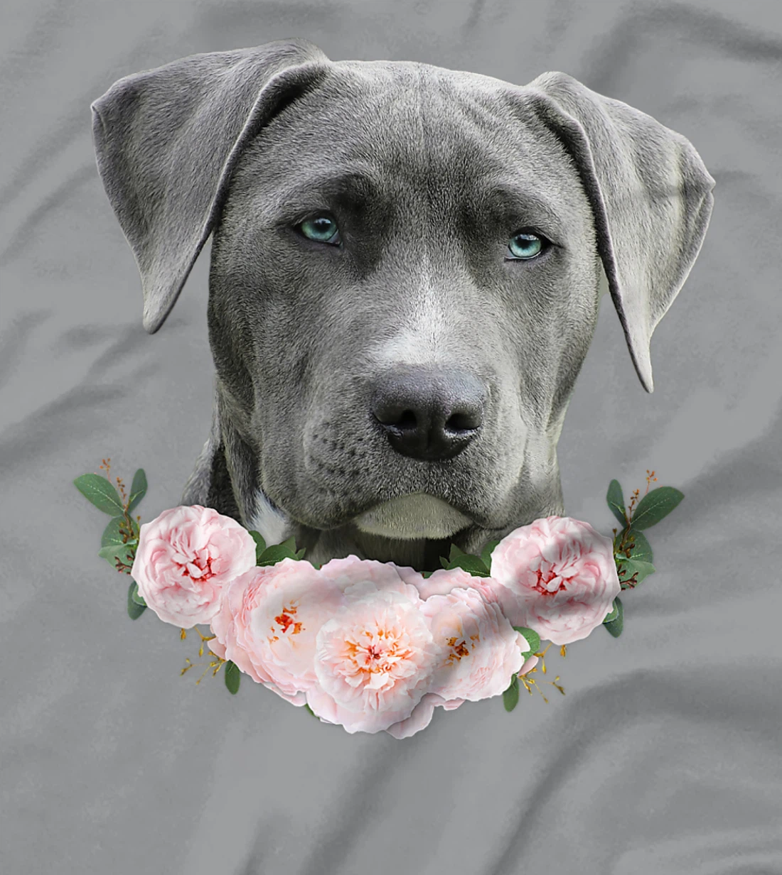 Womens Gray Pit Bull Blue Eye Dog Pitbull Mom Beautiful Pit Bull T-Shirt, Kid T-Shirt and Women T-Shirt