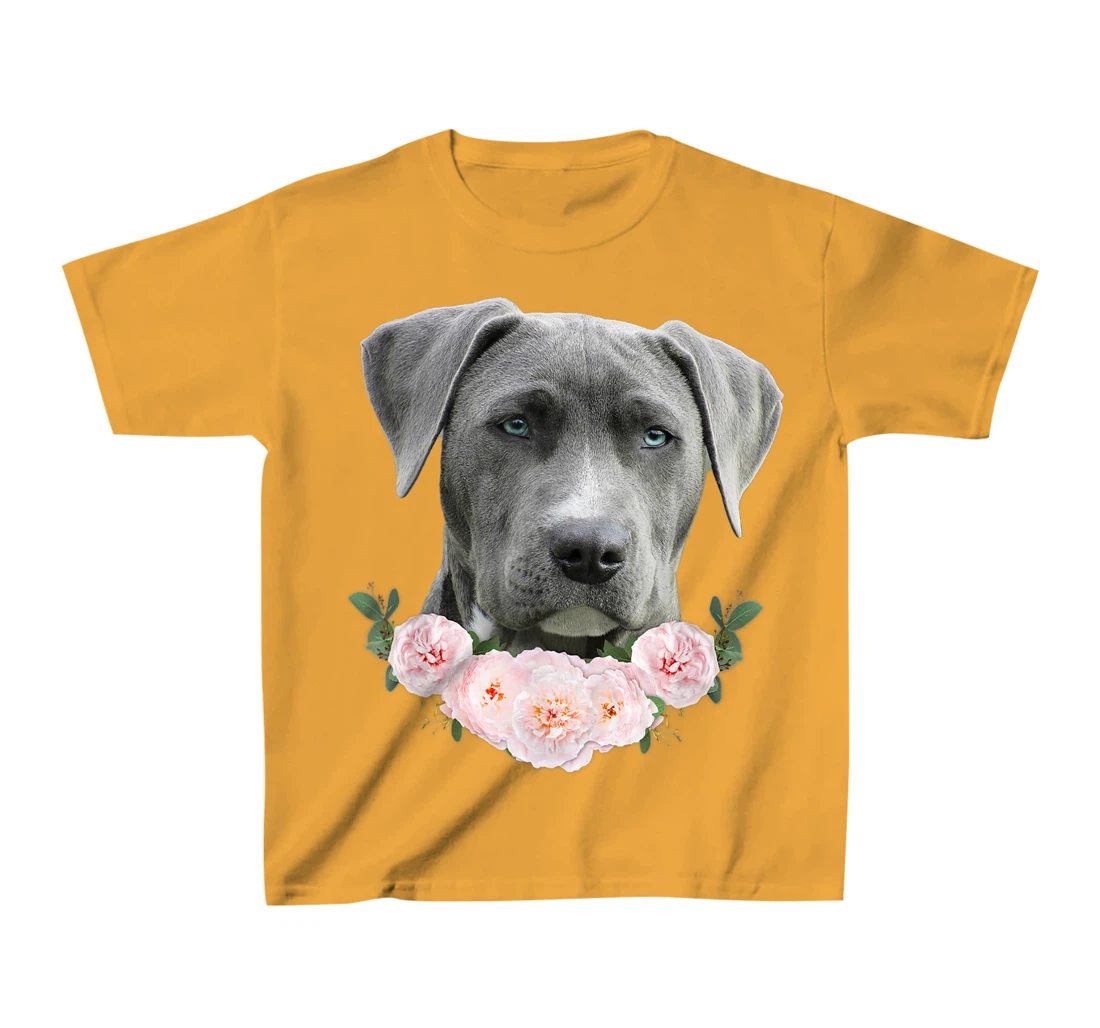 Womens Gray Pit Bull Blue Eye Dog Pitbull Mom Beautiful Pit Bull T-Shirt, Kid T-Shirt and Women T-Shirt
