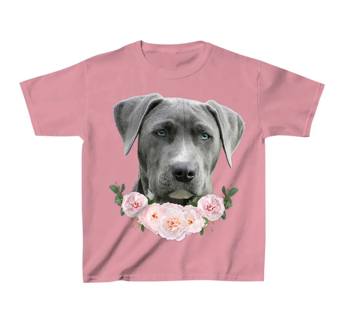 Womens Gray Pit Bull Blue Eye Dog Pitbull Mom Beautiful Pit Bull T-Shirt, Kid T-Shirt and Women T-Shirt