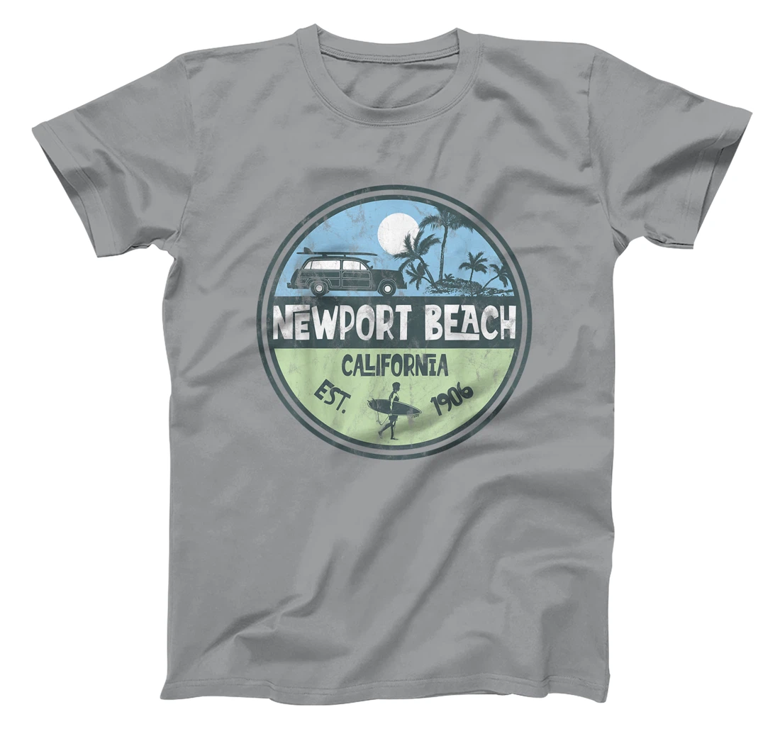 Womens Newport Beach California Wagon Beach Palms Surfer Vintage T-Shirt, Kid T-Shirt and Women T-Shirt