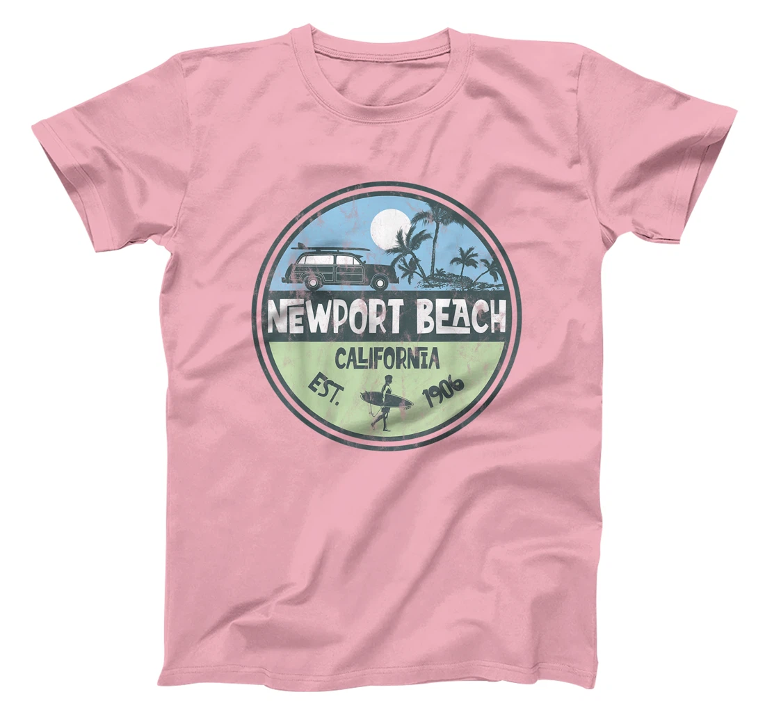 Womens Newport Beach California Wagon Beach Palms Surfer Vintage T-Shirt, Kid T-Shirt and Women T-Shirt