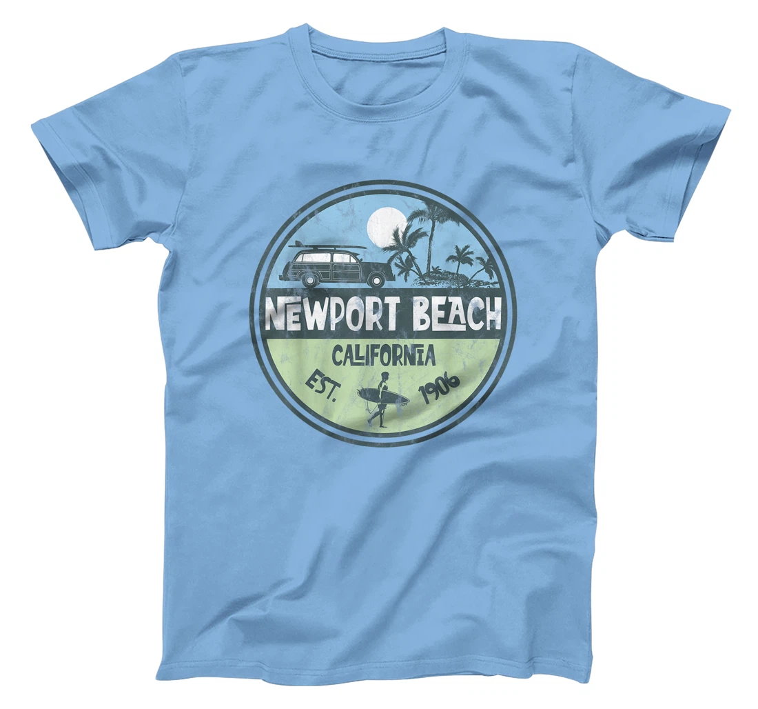 Womens Newport Beach California Wagon Beach Palms Surfer Vintage T-Shirt, Kid T-Shirt and Women T-Shirt