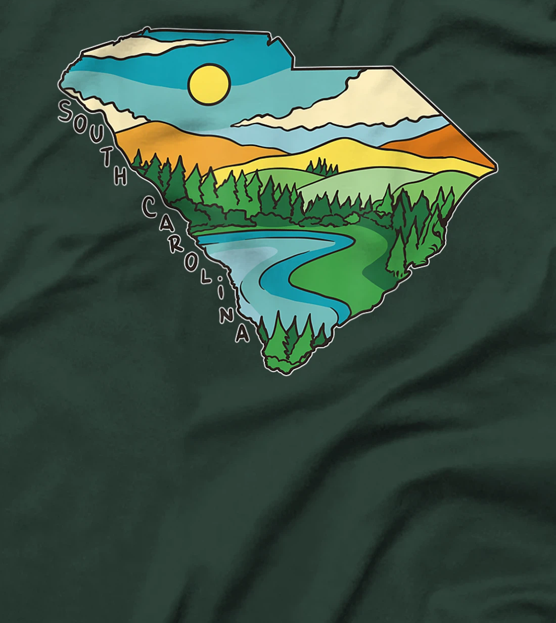 South Carolina Outdoors Retro Nature Lover Graphic T-Shirt, Kid T-Shirt and Women T-Shirt