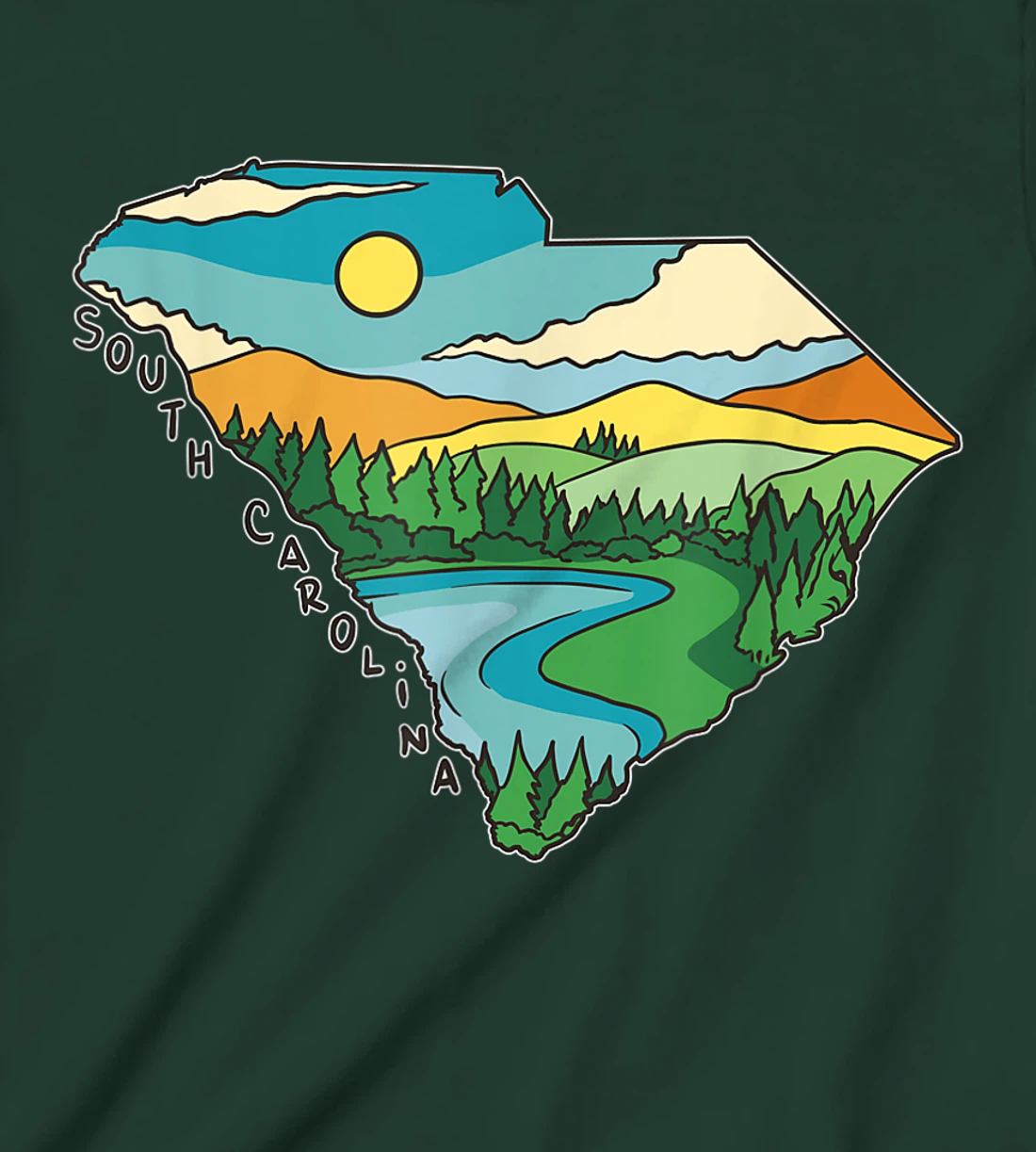 South Carolina Outdoors Retro Nature Lover Graphic T-Shirt, Kid T-Shirt and Women T-Shirt