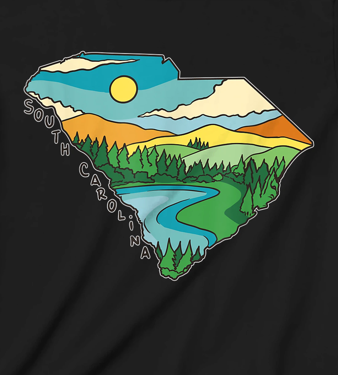 South Carolina Outdoors Retro Nature Lover Graphic T-Shirt, Kid T-Shirt and Women T-Shirt