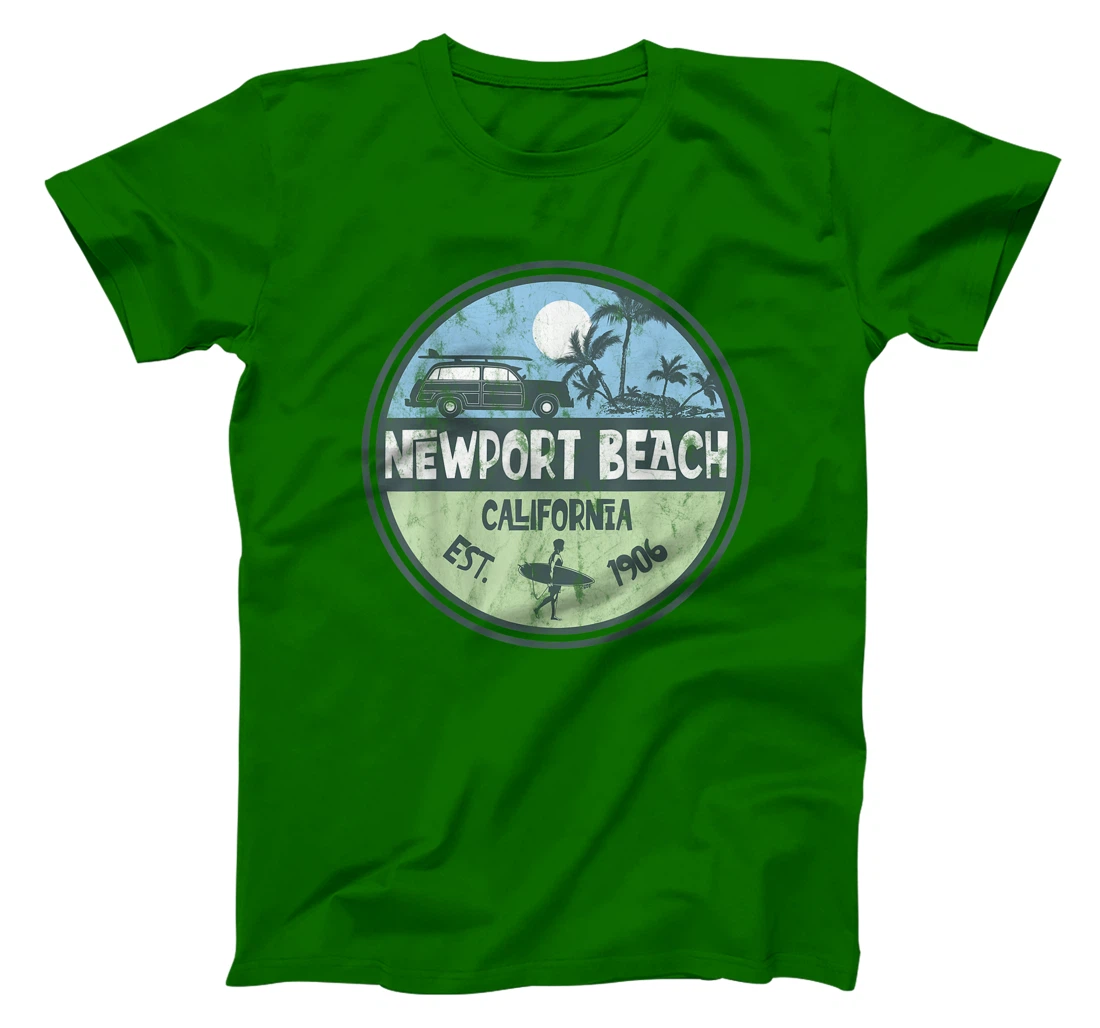 Womens Newport Beach California Wagon Beach Palms Surfer Vintage T-Shirt, Kid T-Shirt and Women T-Shirt