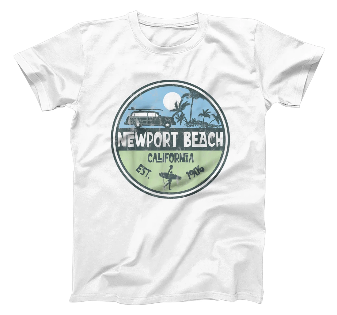 Womens Newport Beach California Wagon Beach Palms Surfer Vintage T-Shirt, Kid T-Shirt and Women T-Shirt