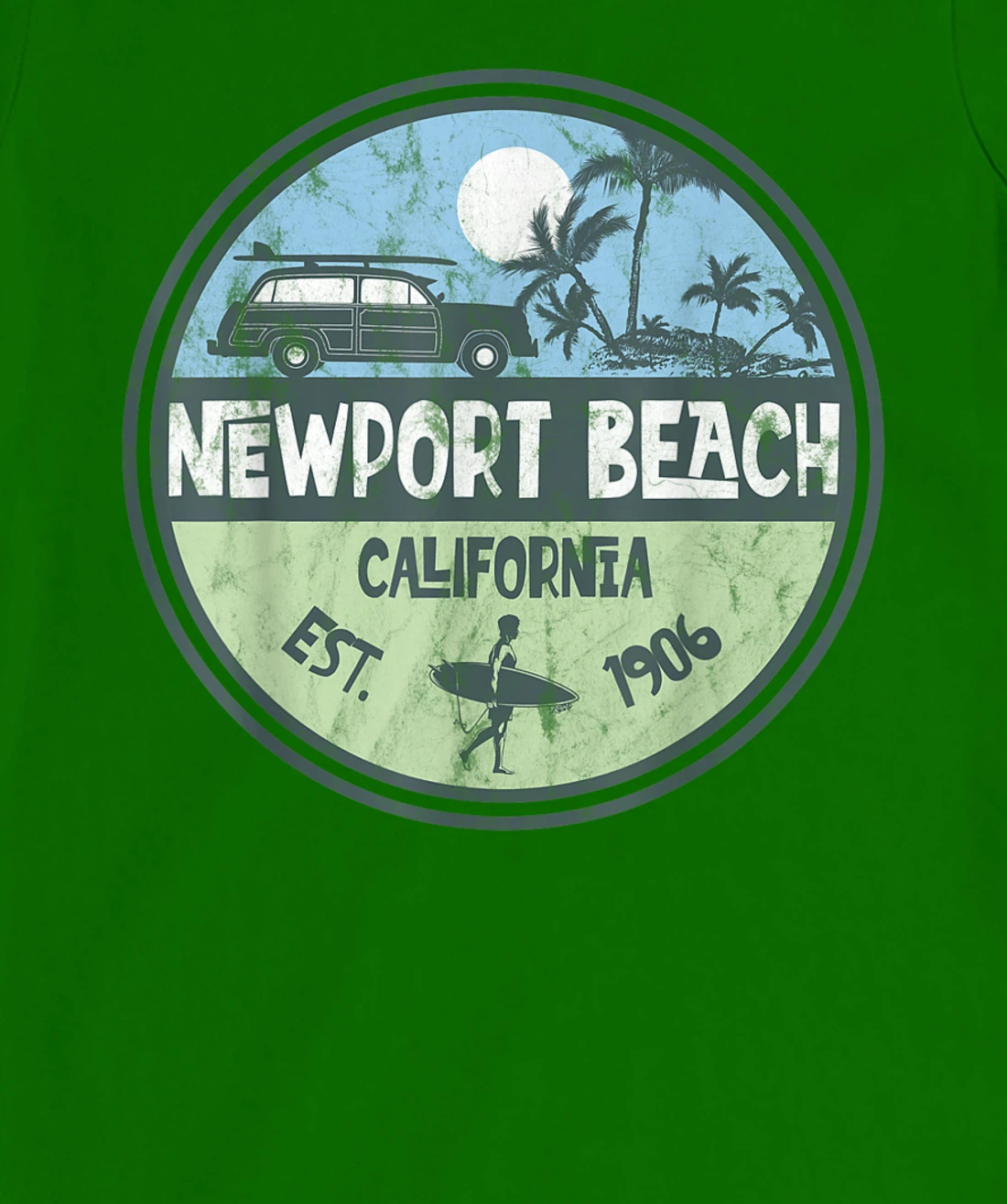 Womens Newport Beach California Wagon Beach Palms Surfer Vintage T-Shirt, Kid T-Shirt and Women T-Shirt