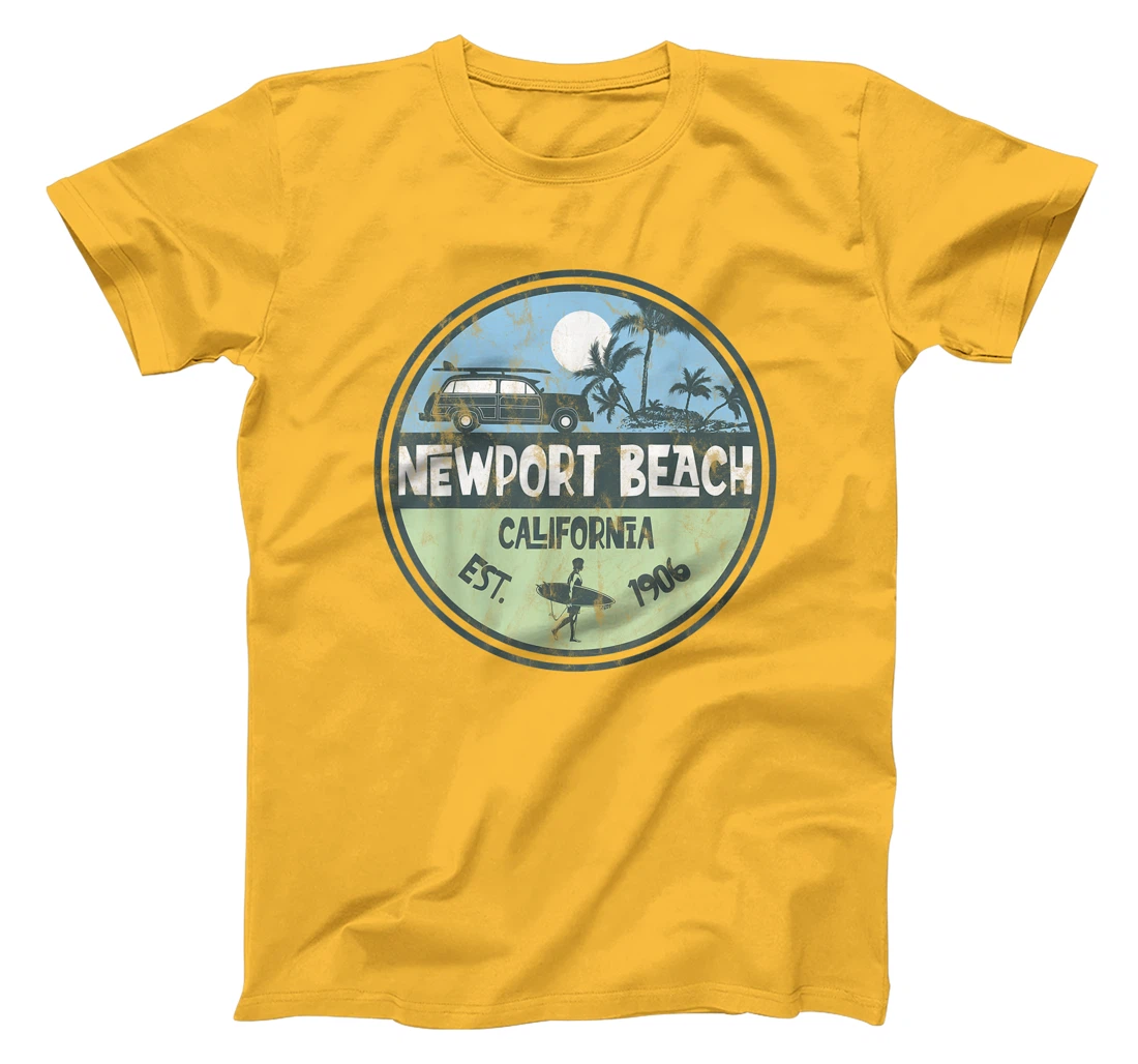 Womens Newport Beach California Wagon Beach Palms Surfer Vintage T-Shirt, Kid T-Shirt and Women T-Shirt
