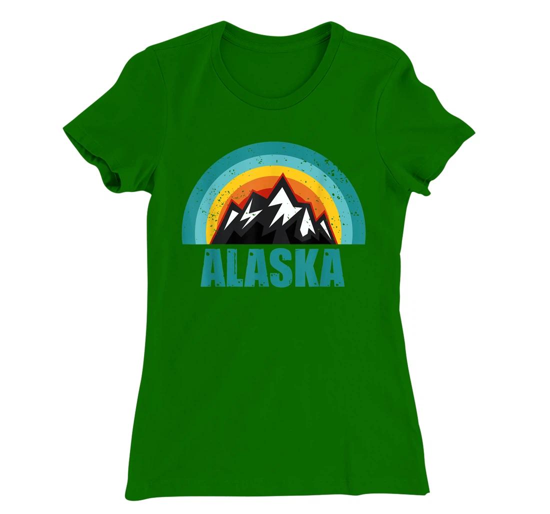 Womens Alaska Retro Sunset Gifts American States T-Shirt, Kid T-Shirt and Women T-Shirt