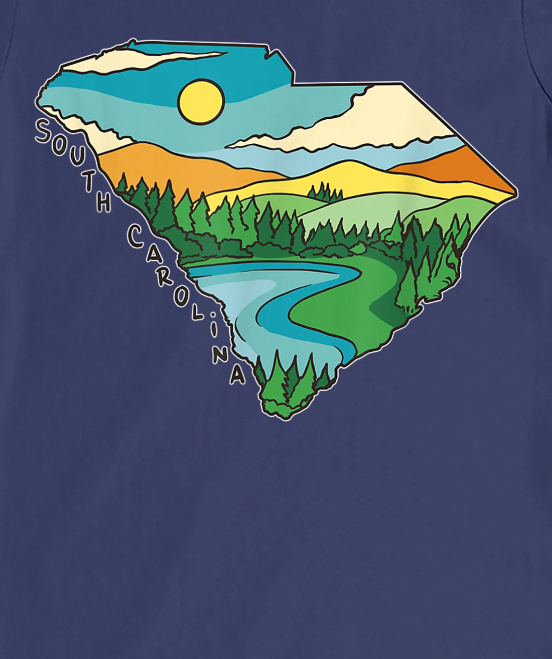 South Carolina Outdoors Retro Nature Lover Graphic T-Shirt, Kid T-Shirt and Women T-Shirt