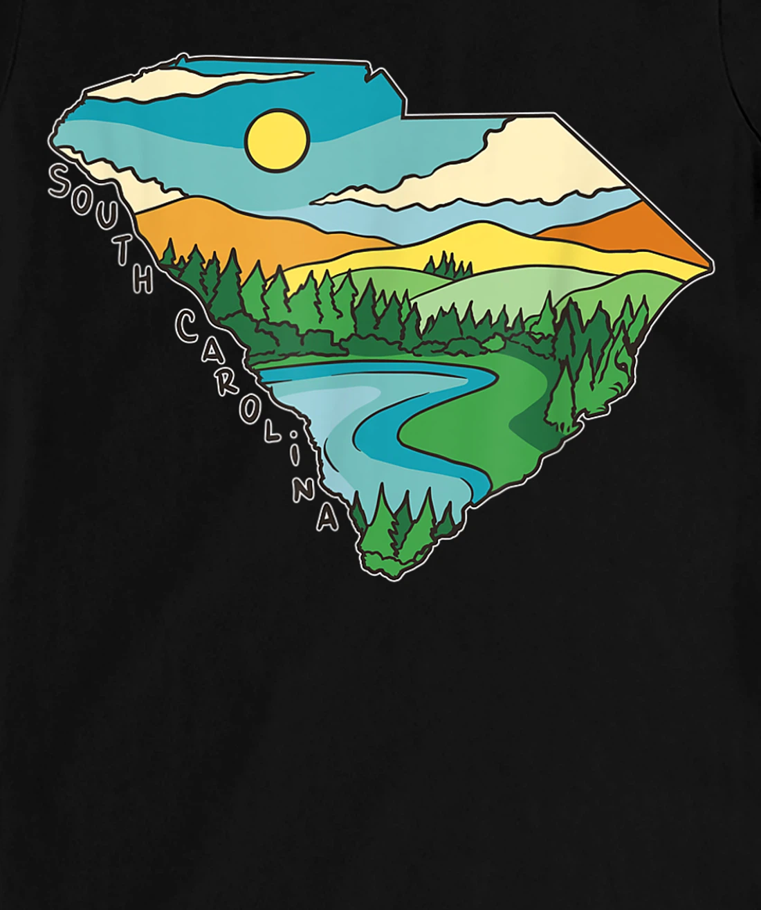 South Carolina Outdoors Retro Nature Lover Graphic T-Shirt, Kid T-Shirt and Women T-Shirt