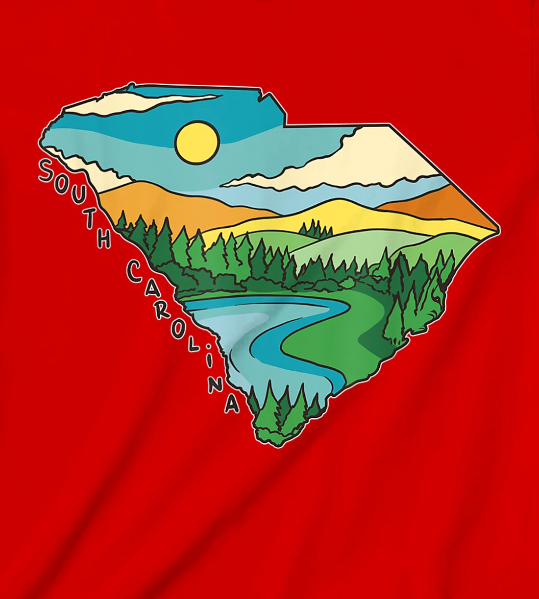 South Carolina Outdoors Retro Nature Lover Graphic T-Shirt, Kid T-Shirt and Women T-Shirt