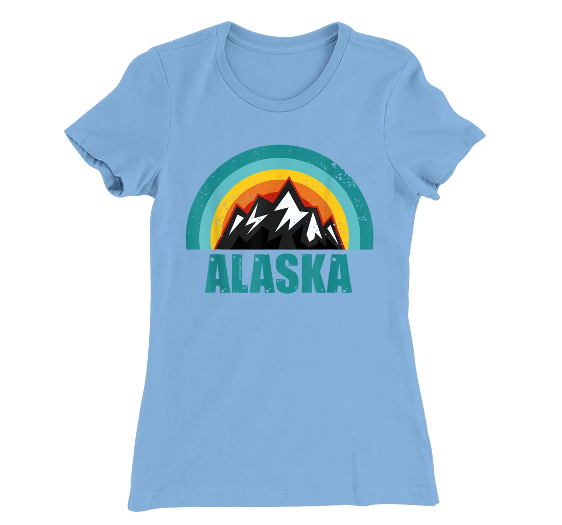 Womens Alaska Retro Sunset Gifts American States T-Shirt, Kid T-Shirt and Women T-Shirt