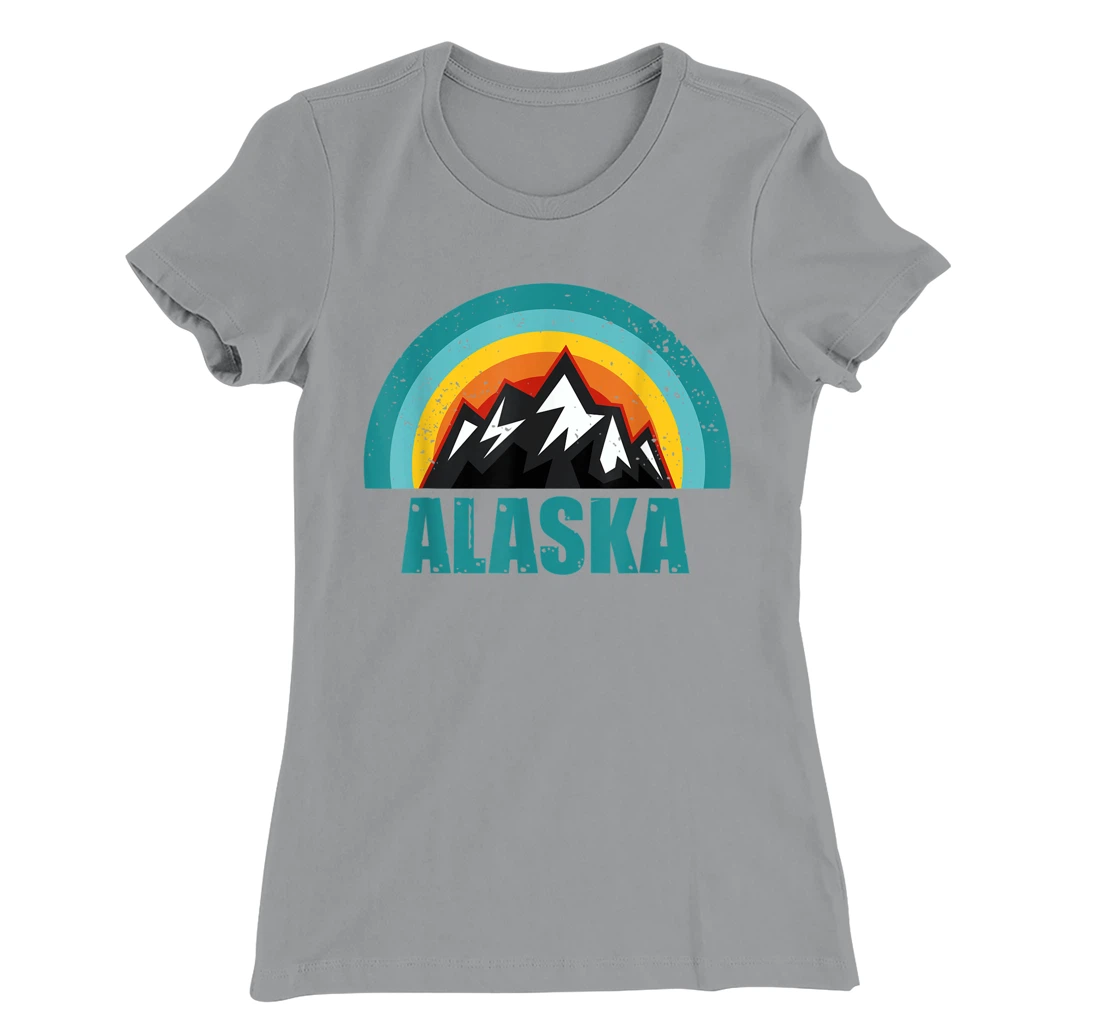 Womens Alaska Retro Sunset Gifts American States T-Shirt, Kid T-Shirt and Women T-Shirt