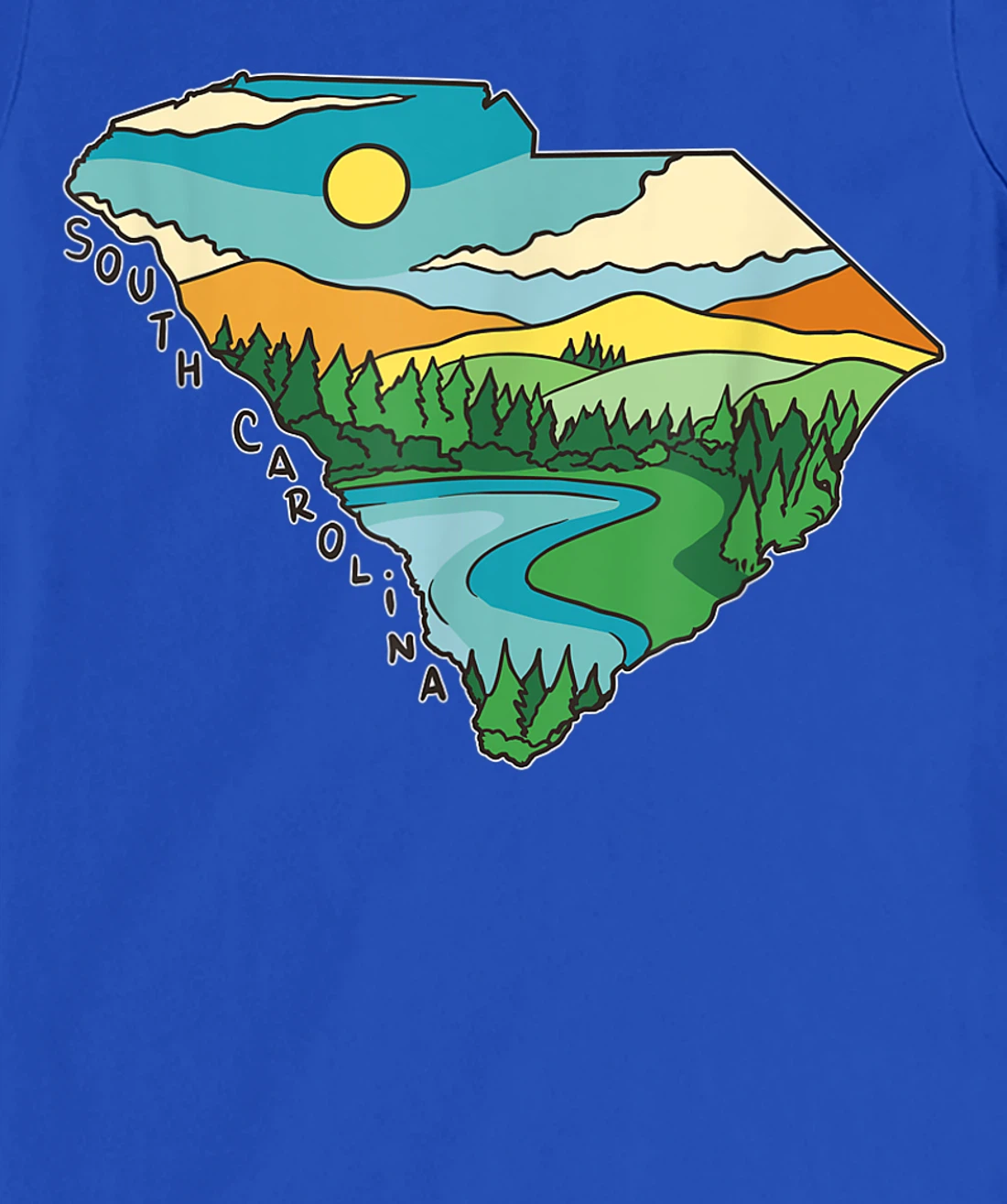 South Carolina Outdoors Retro Nature Lover Graphic T-Shirt, Kid T-Shirt and Women T-Shirt