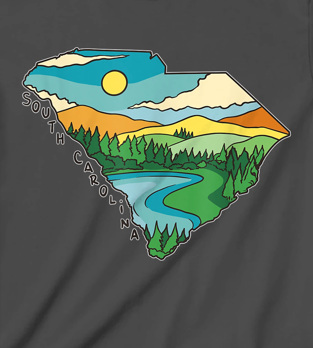 South Carolina Outdoors Retro Nature Lover Graphic T-Shirt, Kid T-Shirt and Women T-Shirt