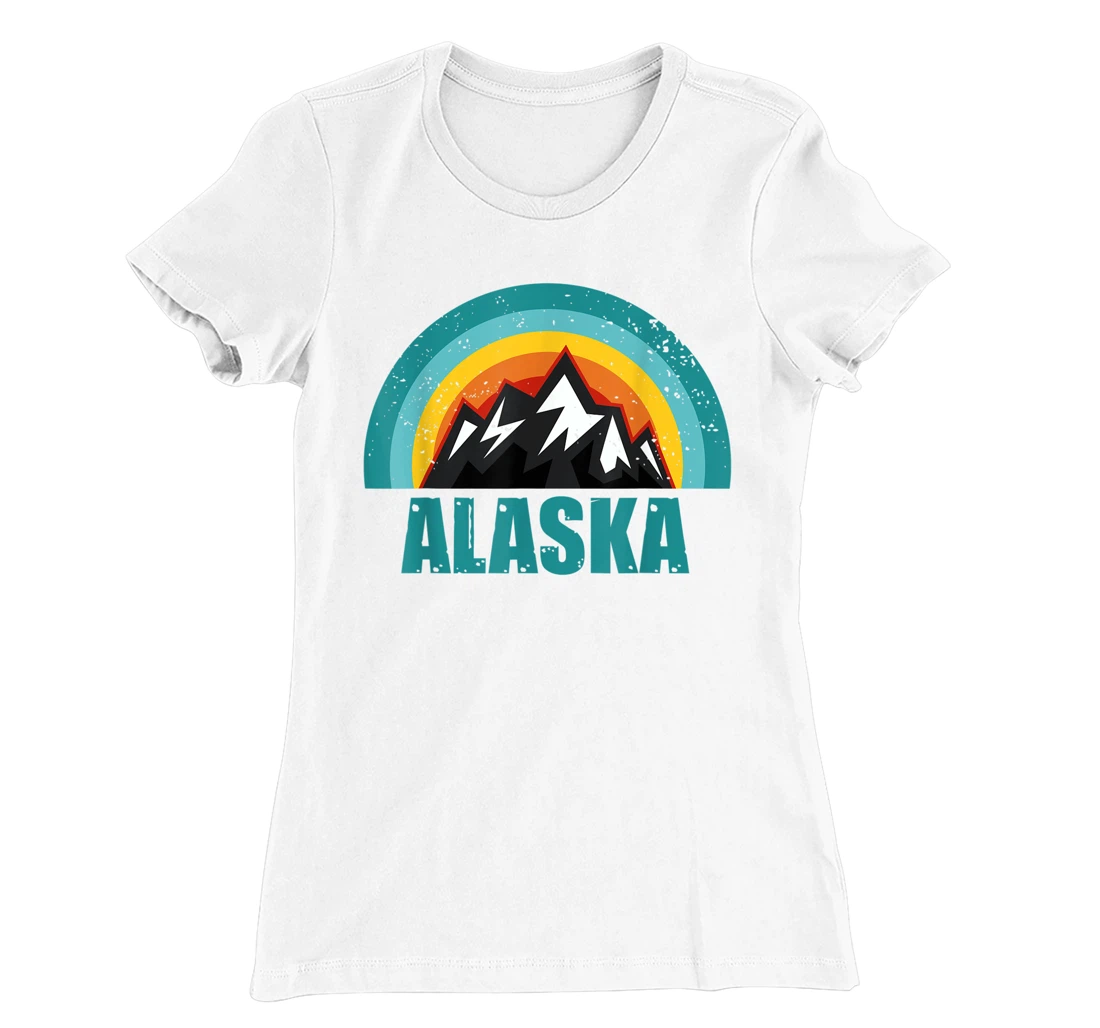 Womens Alaska Retro Sunset Gifts American States T-Shirt, Kid T-Shirt and Women T-Shirt
