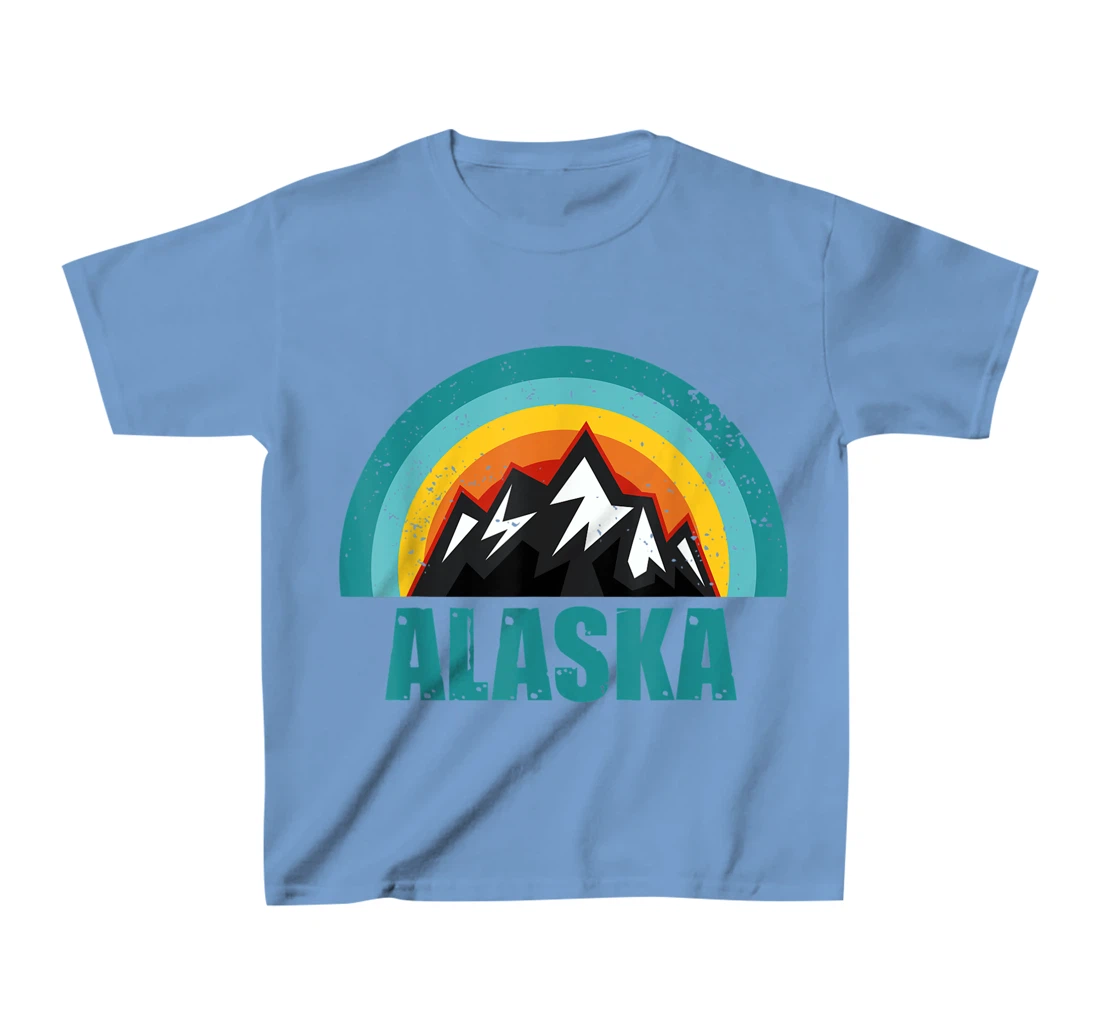 Womens Alaska Retro Sunset Gifts American States T-Shirt, Kid T-Shirt and Women T-Shirt