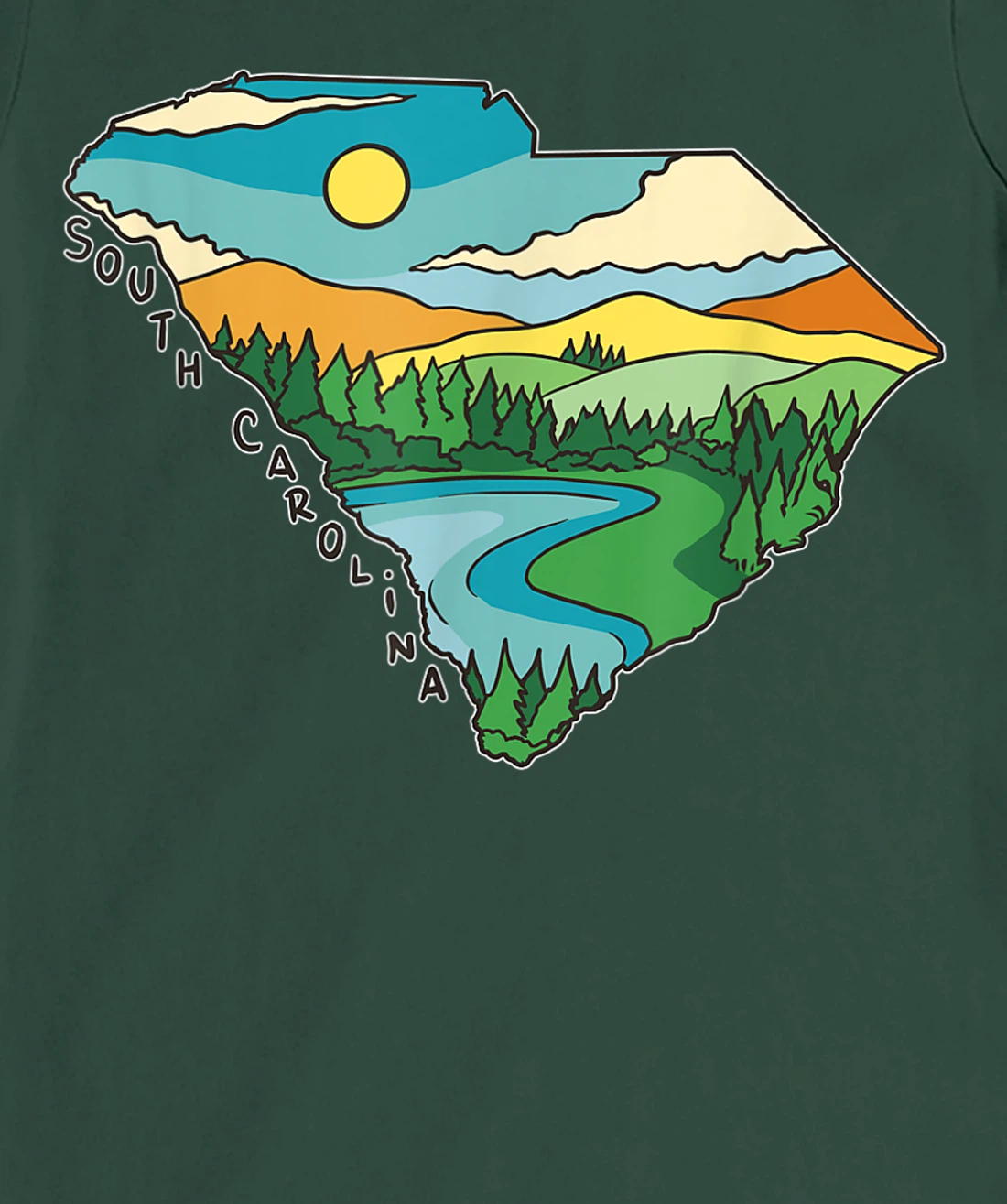 South Carolina Outdoors Retro Nature Lover Graphic T-Shirt, Kid T-Shirt and Women T-Shirt