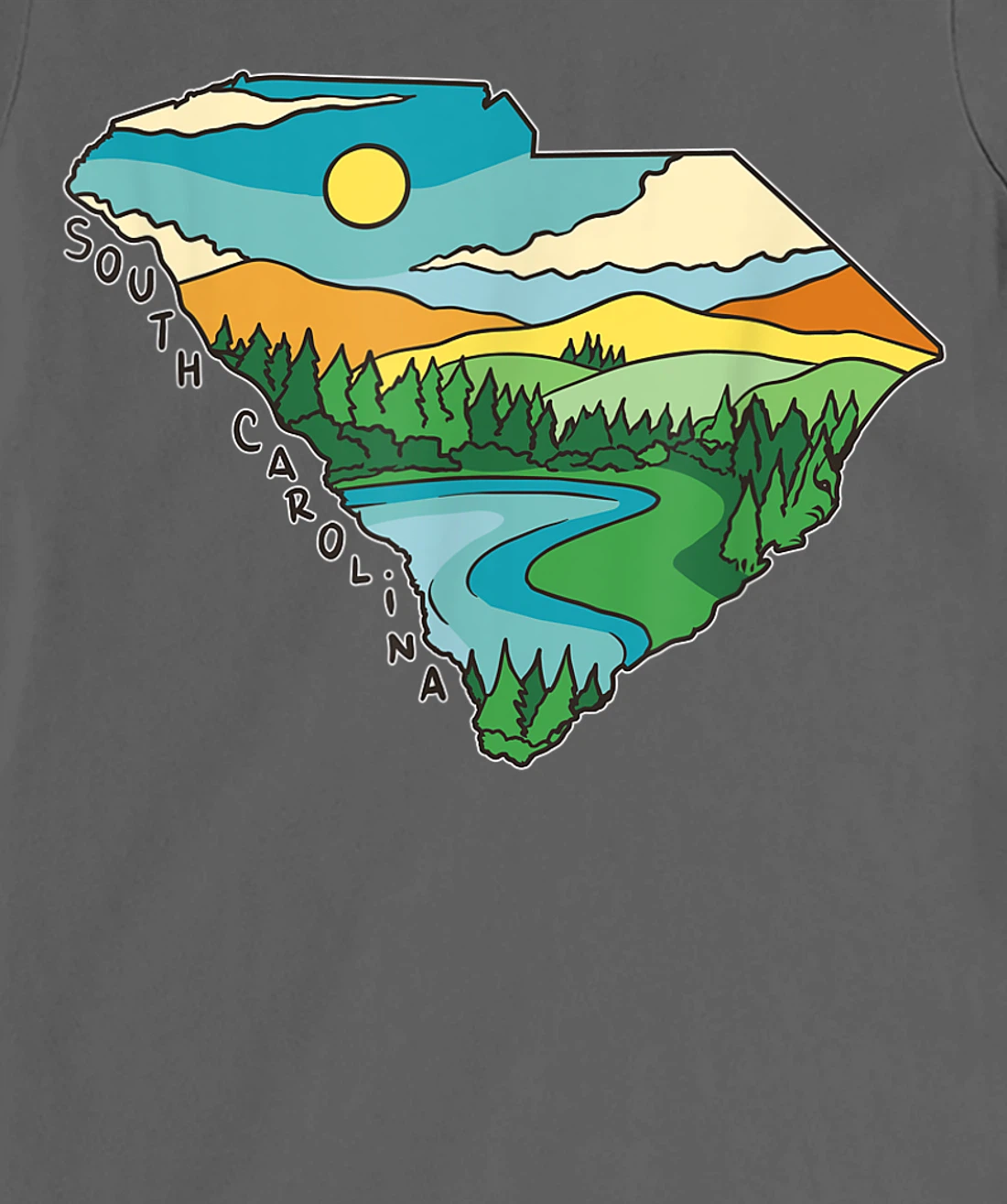 South Carolina Outdoors Retro Nature Lover Graphic T-Shirt, Kid T-Shirt and Women T-Shirt