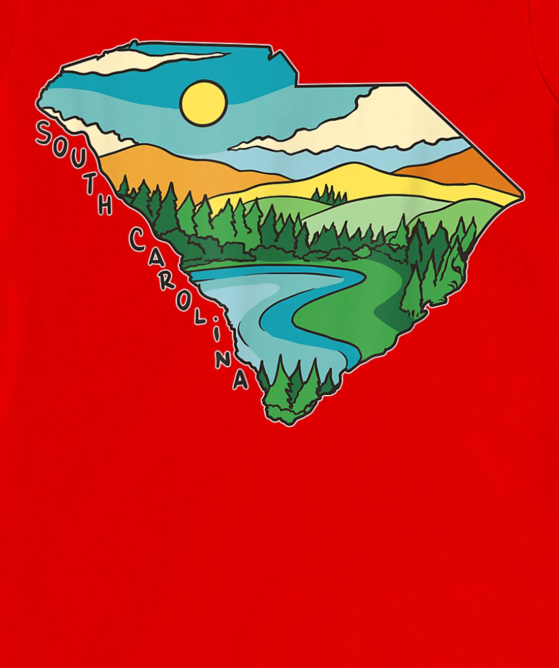 South Carolina Outdoors Retro Nature Lover Graphic T-Shirt, Kid T-Shirt and Women T-Shirt