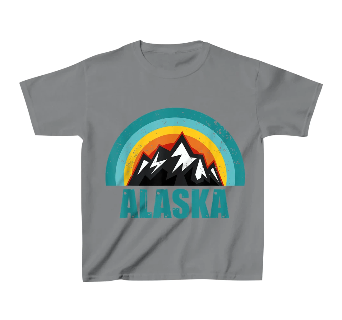 Womens Alaska Retro Sunset Gifts American States T-Shirt, Kid T-Shirt and Women T-Shirt