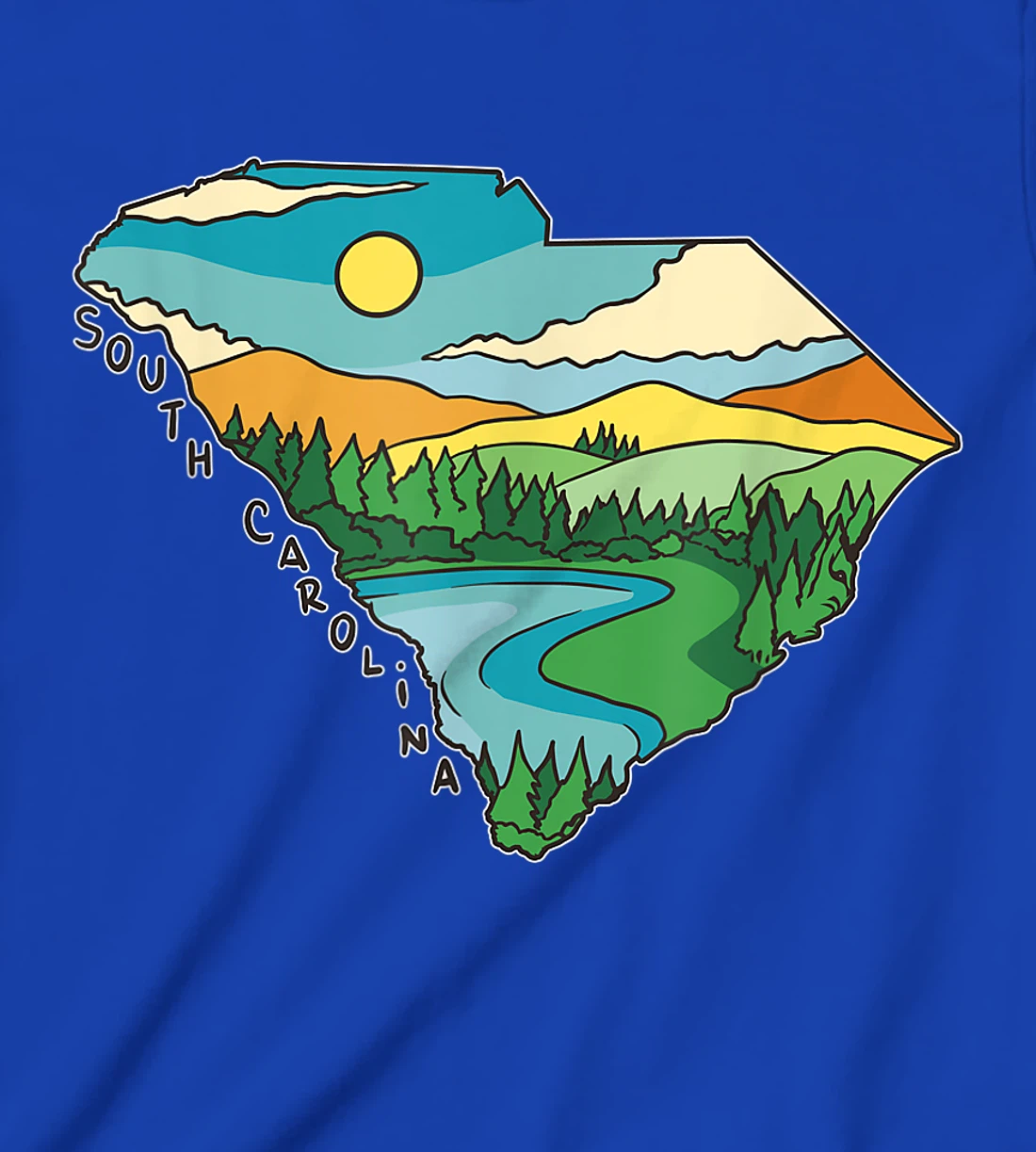 South Carolina Outdoors Retro Nature Lover Graphic T-Shirt, Kid T-Shirt and Women T-Shirt