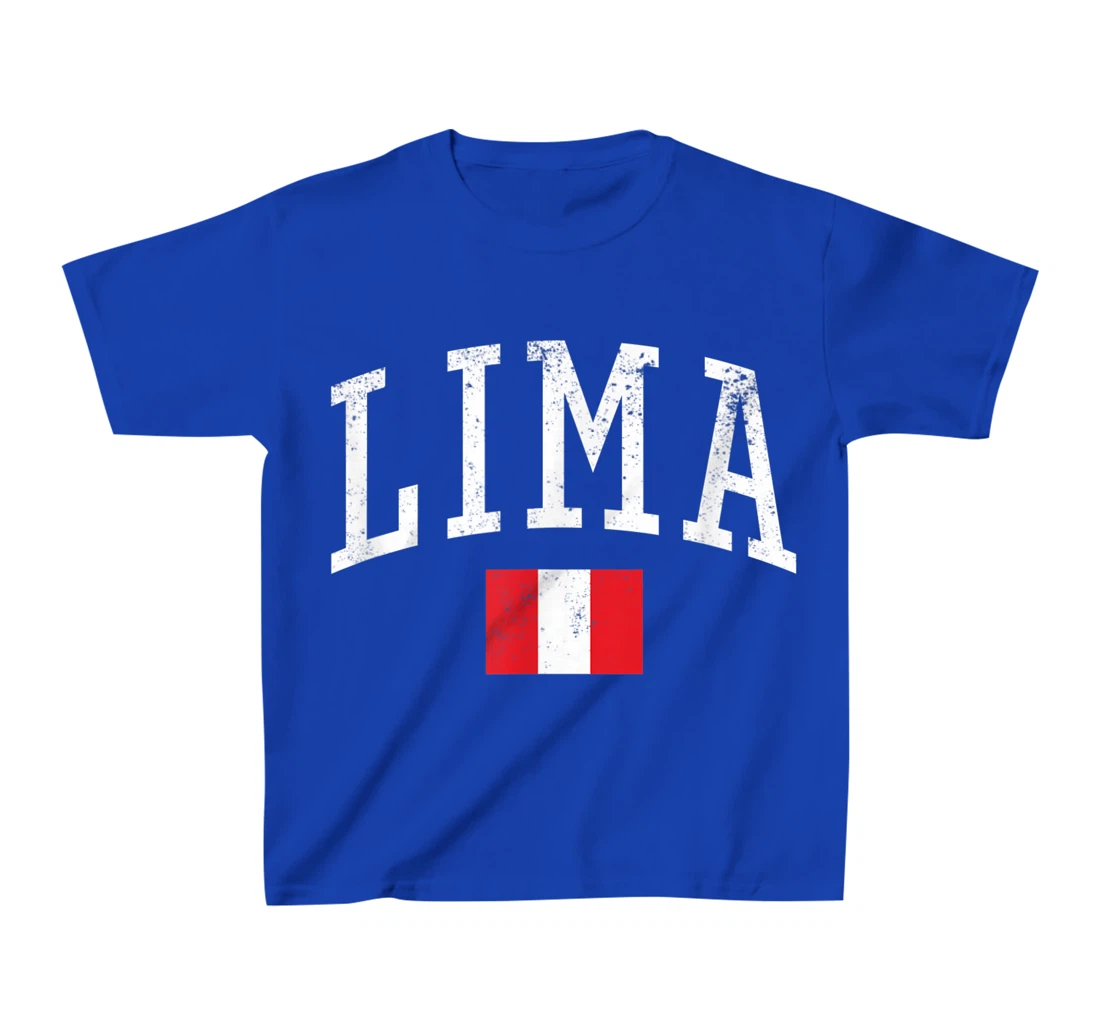 Vintage Lima Peru Country Flag Souvenir Vacation T-Shirt, Kid T-Shirt and Women T-Shirt