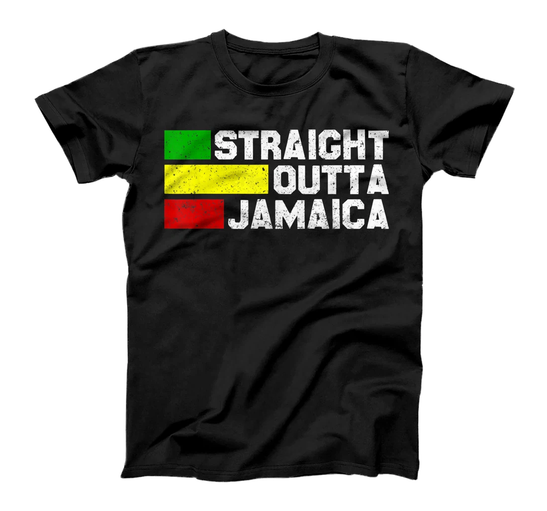 Straight Outta Jamaica Jamaican Vacation Reggae Jamaica Flag T-Shirt, Women T-Shirt