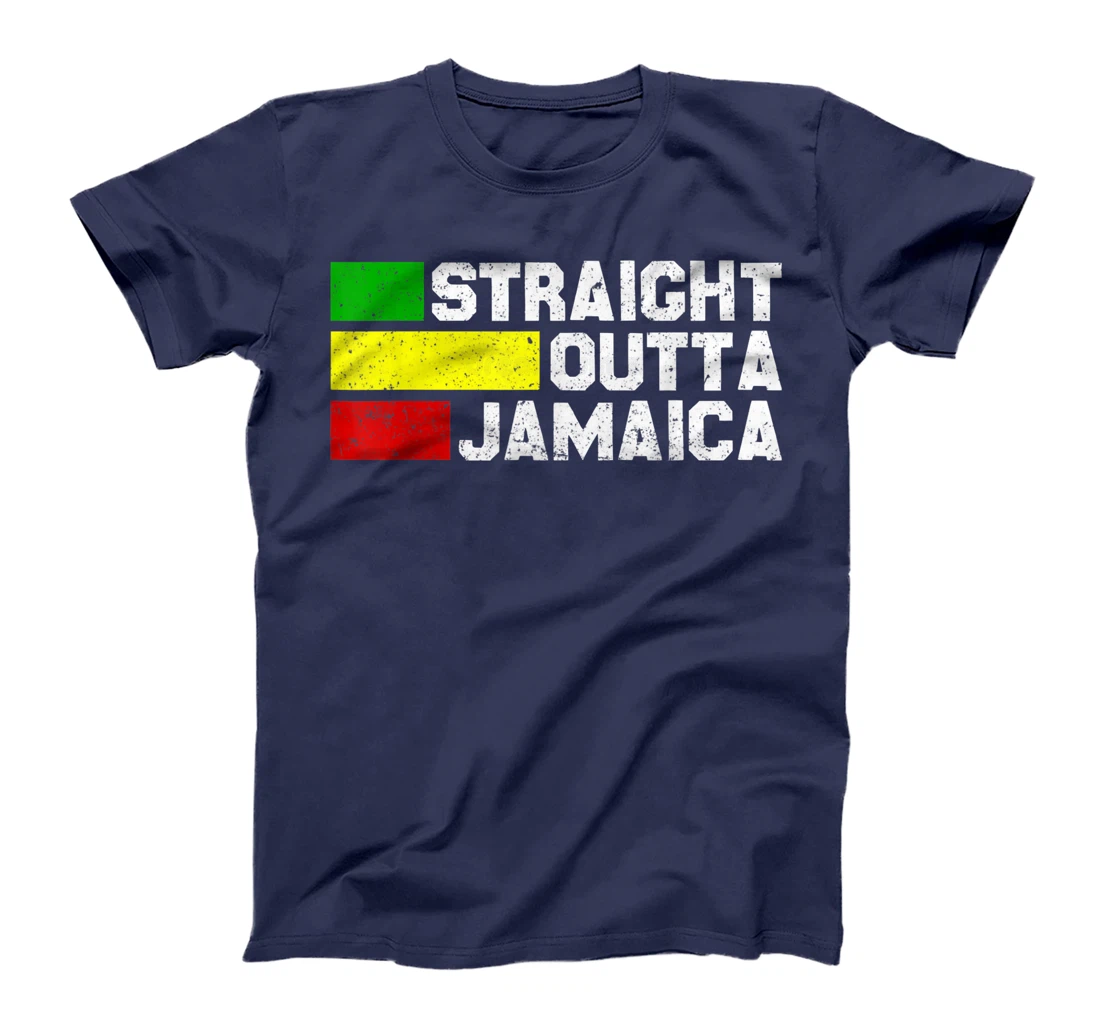 Straight Outta Jamaica Jamaican Vacation Reggae Jamaica Flag T-Shirt, Women T-Shirt