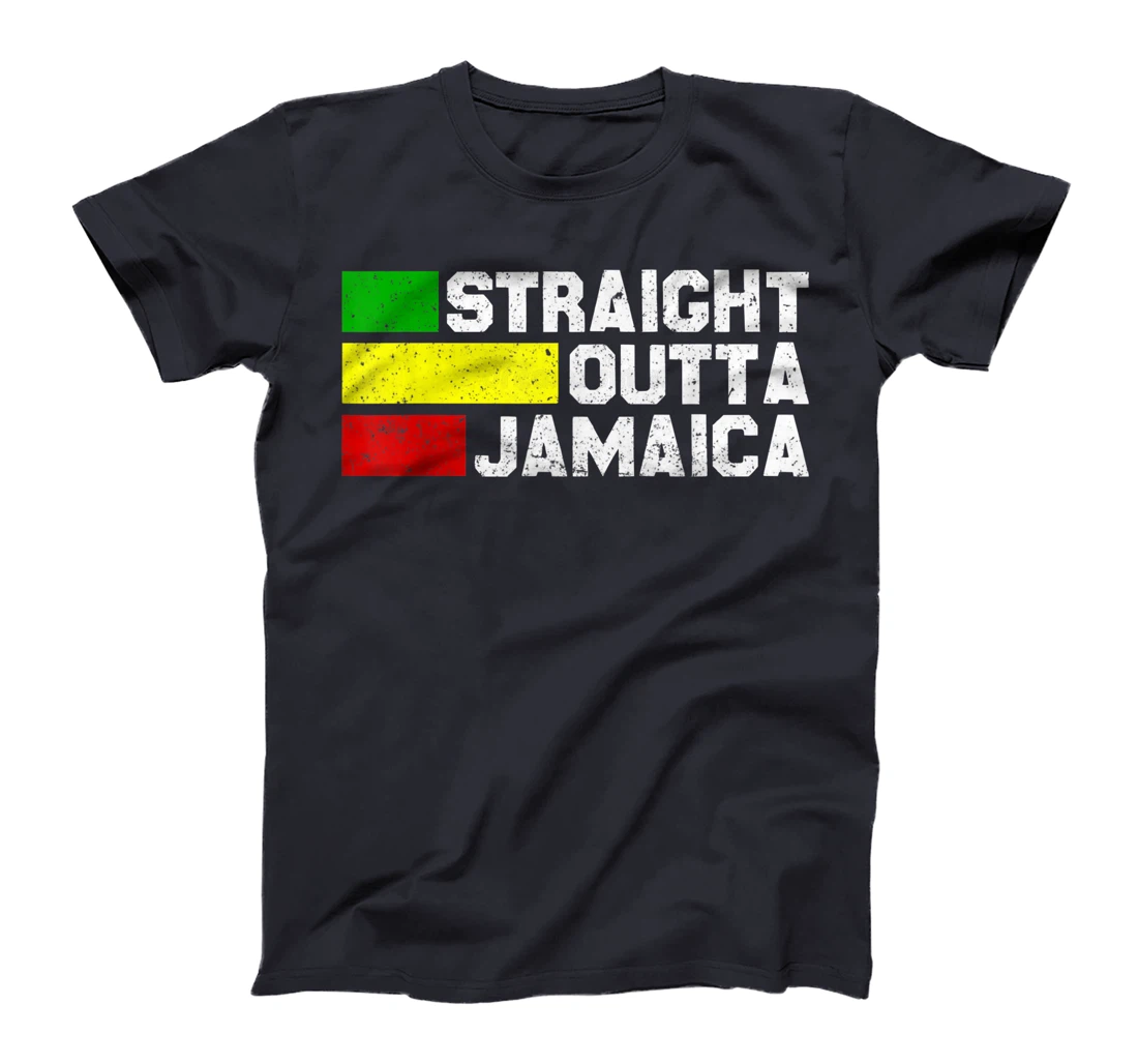 Straight Outta Jamaica Jamaican Vacation Reggae Jamaica Flag T-Shirt, Women T-Shirt