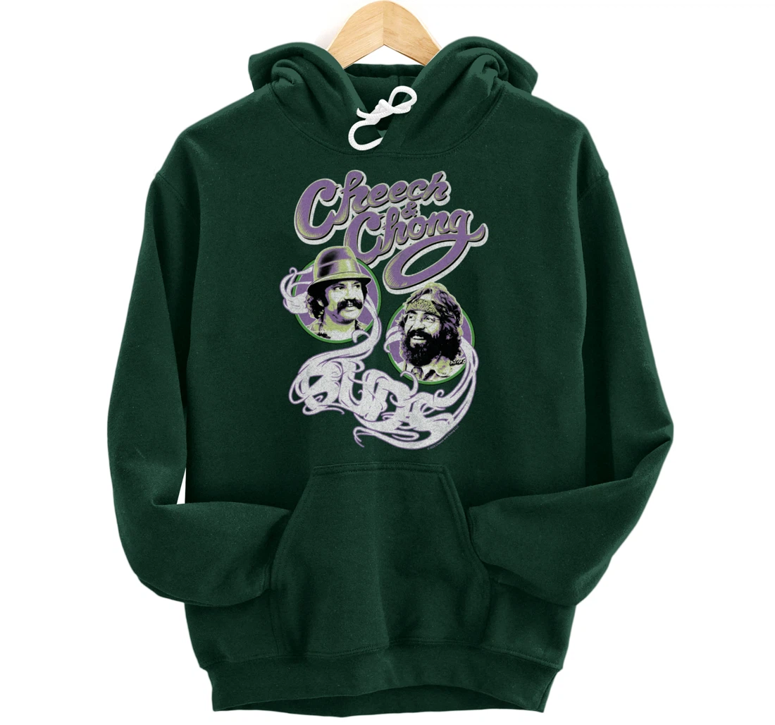 Cheech & Chong Smoke Buds Framed Faces Pictures Pullover Hoodie