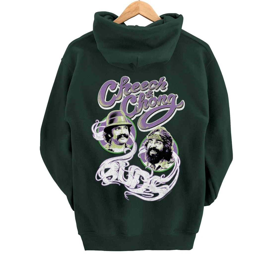 Cheech & Chong Smoke Buds Framed Faces Pictures Pullover Hoodie