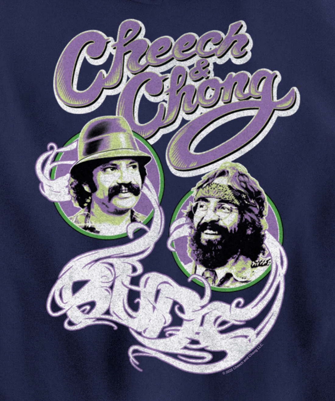 Cheech & Chong Smoke Buds Framed Faces Pictures Pullover Hoodie