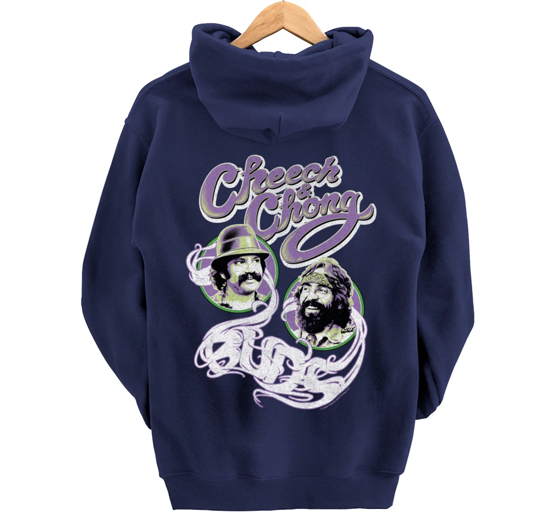 Cheech & Chong Smoke Buds Framed Faces Pictures Pullover Hoodie