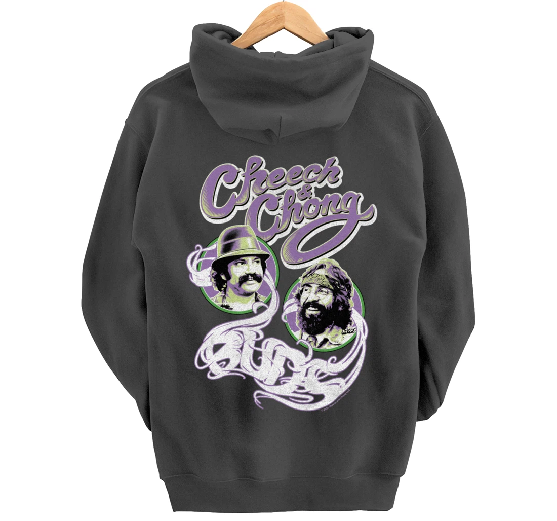 Cheech & Chong Smoke Buds Framed Faces Pictures Pullover Hoodie