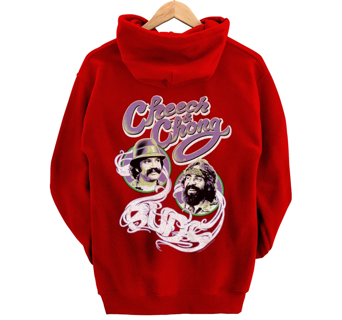 Cheech & Chong Smoke Buds Framed Faces Pictures Pullover Hoodie