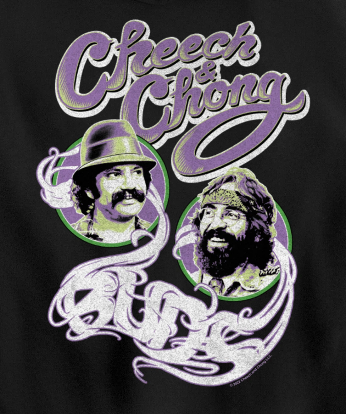 Cheech & Chong Smoke Buds Framed Faces Pictures Pullover Hoodie