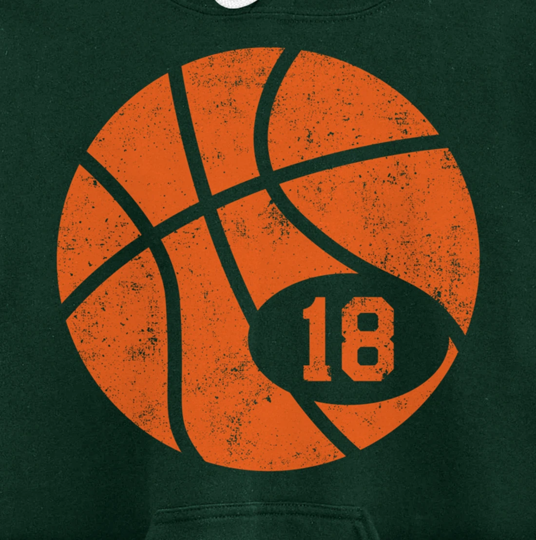 Basketball Classic Sport 18 Jersey Number Vintage Distressed Pullover Hoodie
