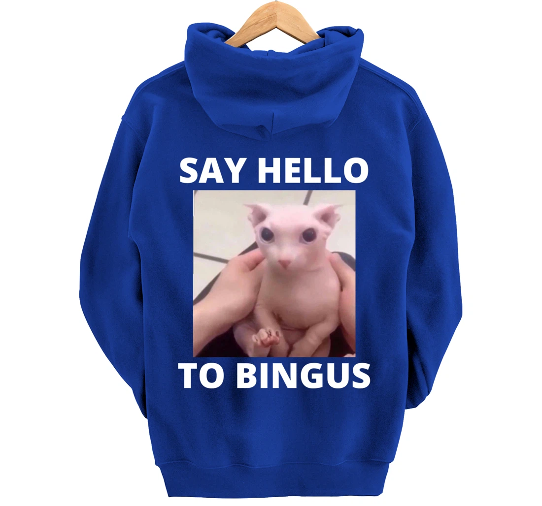 Say Hello Cute Bald Bingus My Beloved Hairless Sphinx Meme Pullover Hoodie