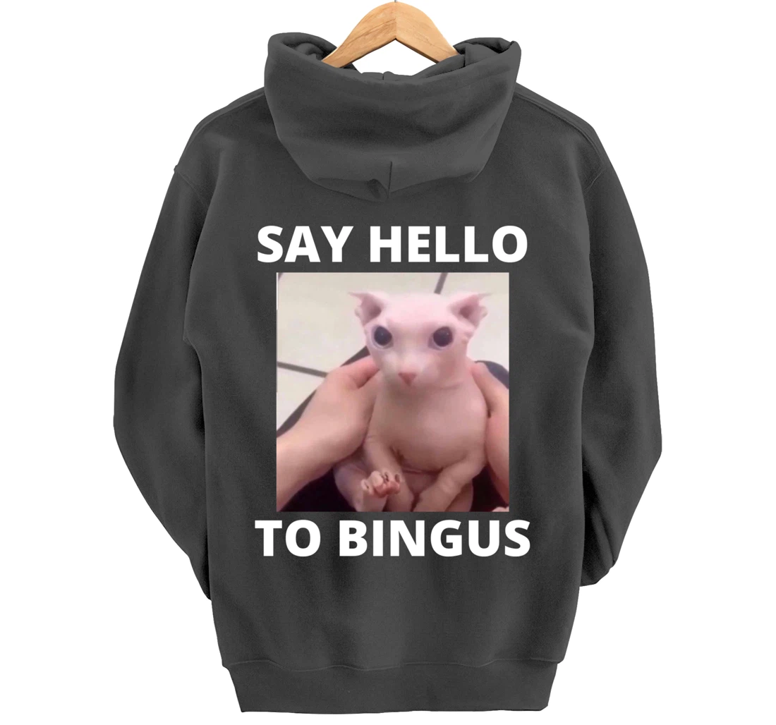 Say Hello Cute Bald Bingus My Beloved Hairless Sphinx Meme Pullover Hoodie