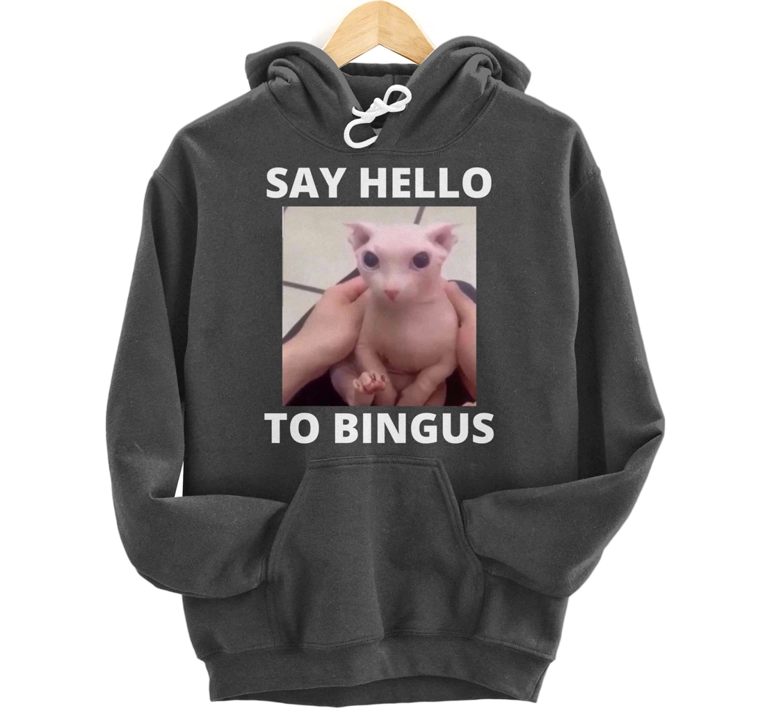Say Hello Cute Bald Bingus My Beloved Hairless Sphinx Meme Pullover Hoodie