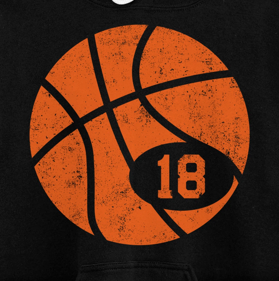 Basketball Classic Sport 18 Jersey Number Vintage Distressed Pullover Hoodie