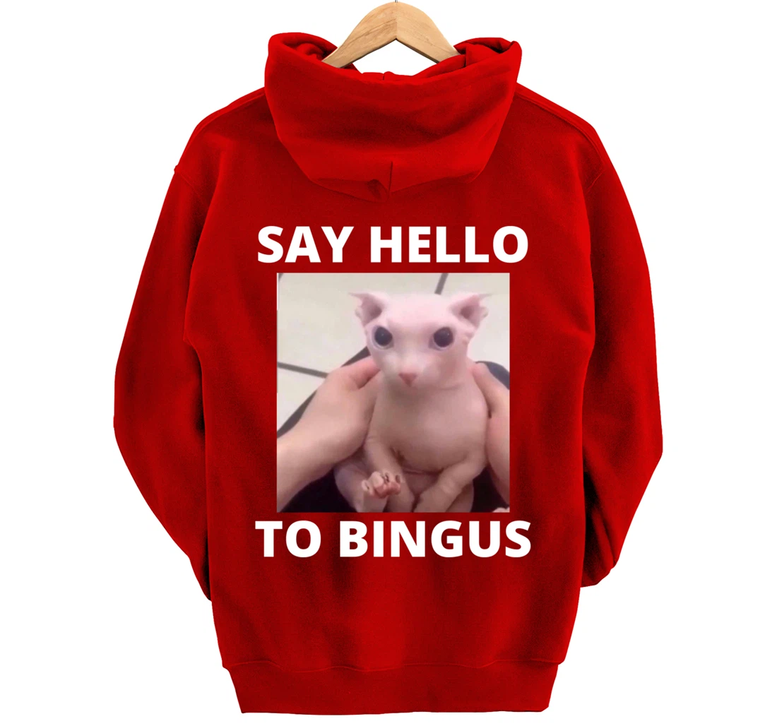 Say Hello Cute Bald Bingus My Beloved Hairless Sphinx Meme Pullover Hoodie