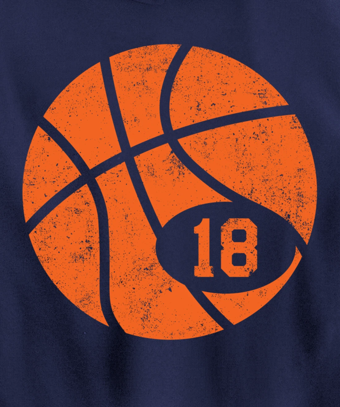 Basketball Classic Sport 18 Jersey Number Vintage Distressed Pullover Hoodie
