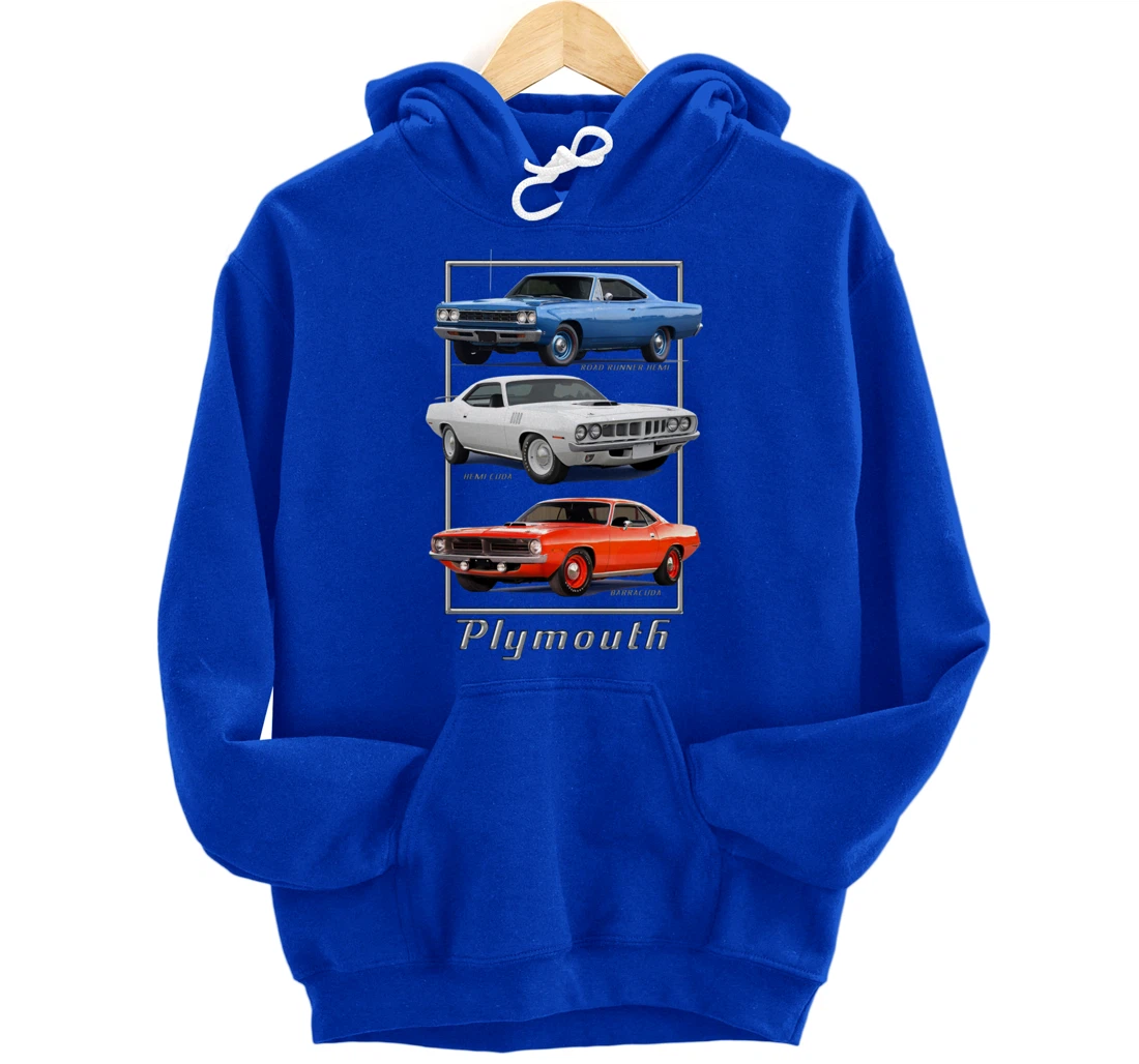 Plymouth Classic American Muscle Cars Pullover Hoodie