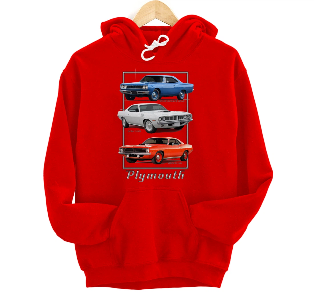 Plymouth Classic American Muscle Cars Pullover Hoodie
