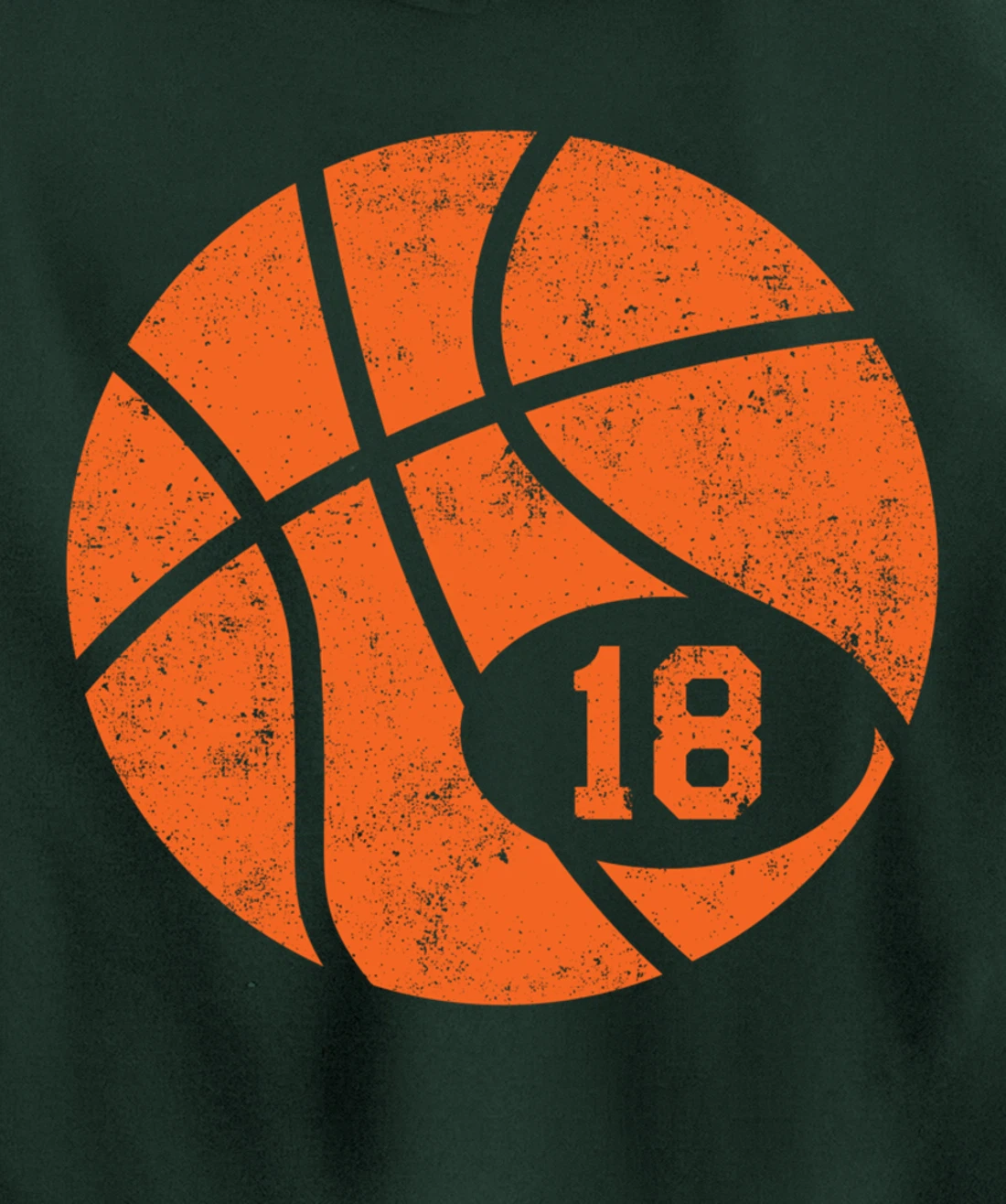 Basketball Classic Sport 18 Jersey Number Vintage Distressed Pullover Hoodie